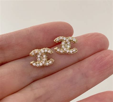 chanel crystal cc earrings gold|chanel cc earrings price list.